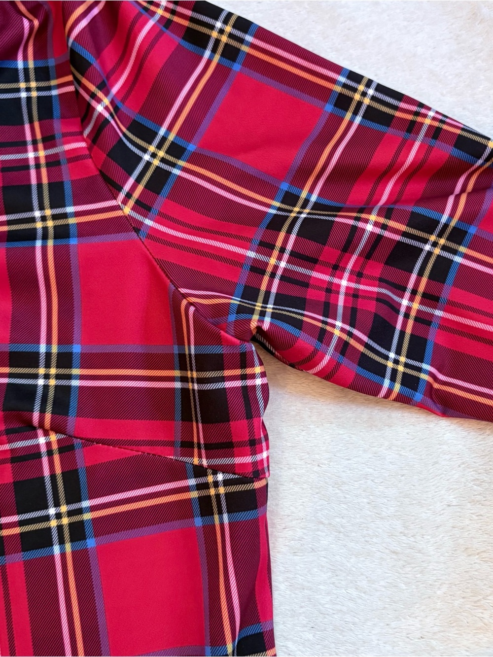 Gretchen Scott Designs Ruff Red Plaid Crossover Ruffled Collar Tunic Sz L - Picture 8 of 11